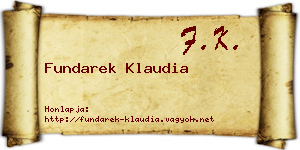 Fundarek Klaudia névjegykártya